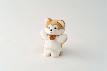 205P7302 秋田犬マサル　ハンドパペット＆ぬいぐるみ　立ちＬサイズセット