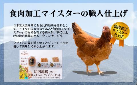 60P2822 比内地鶏　火内鶏ブロックハム＆ウィンナー(辛口)