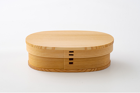 【大館曲げわっぱ】小判弁当(中)　140P6006