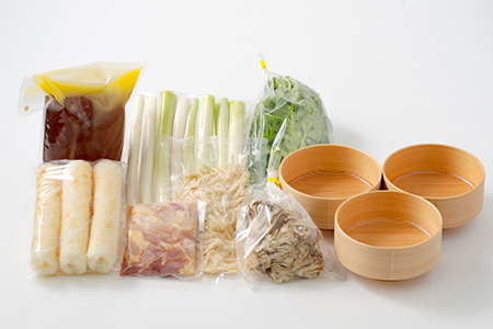 500P1501 元祖むらさきのきりたんぽ鍋セット＆曲げわっぱどんぶり3個セット