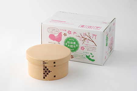 825P6001 【大館曲げわっぱ】おひつ隅丸七寸木地仕上(3人用) 【配送日指定不可】