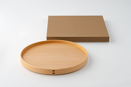 145P6004 【大館曲げわっぱ】丸盆(尺)白杉