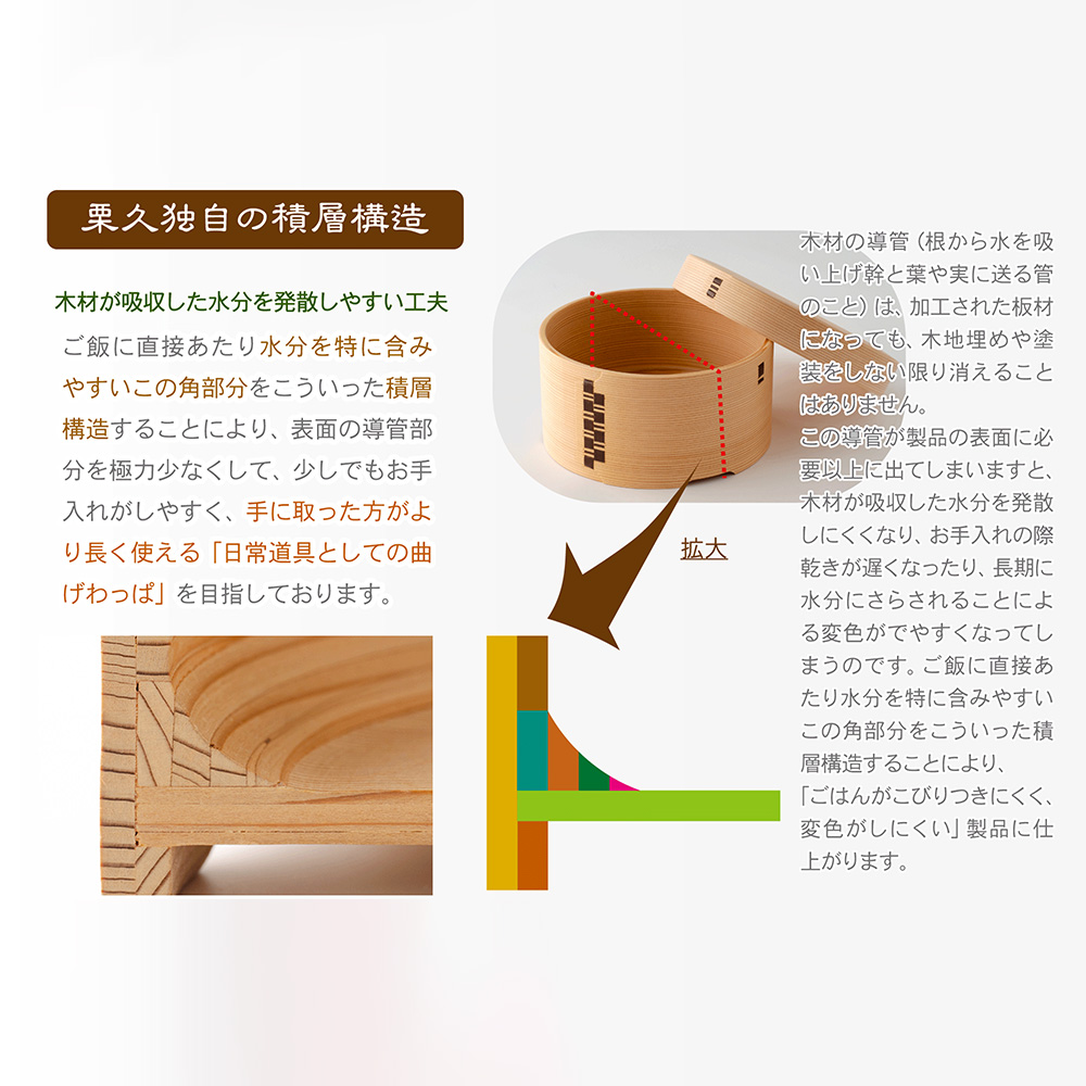 【大館曲げわっぱ】おひつ（5合浅型）　1225P6001