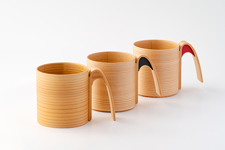 160P6005 【大館曲げわっぱ】マグカップ(朱)