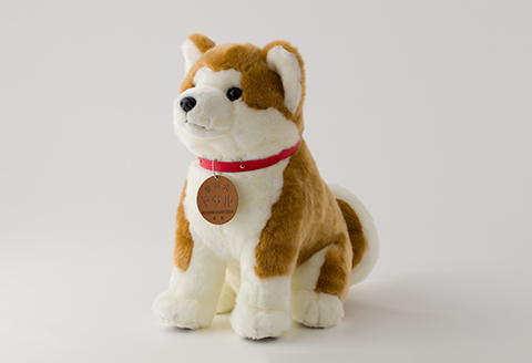 205P7301 秋田犬マサル　ハンドパペット＆ぬいぐるみ　座りＬサイズセット