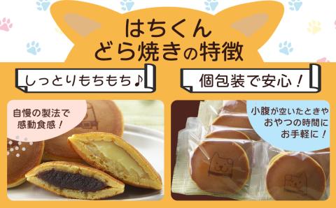 60P5606　冷凍しっとりどら焼きはちくん2種セット（こしあん・カスタード）10個入り×各１パック計20個