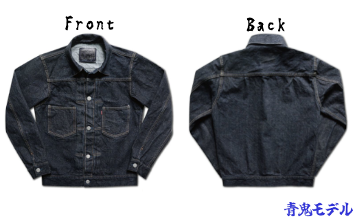 360P7614 秋田の拘りなまはげジーンズ「デニムジャケット」 青鬼モデル 46インチ 【配送日指定不可】 赤鬼モデル 46インチ