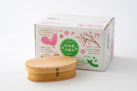 【大館曲げわっぱ】小判弁当(中)　140P6006