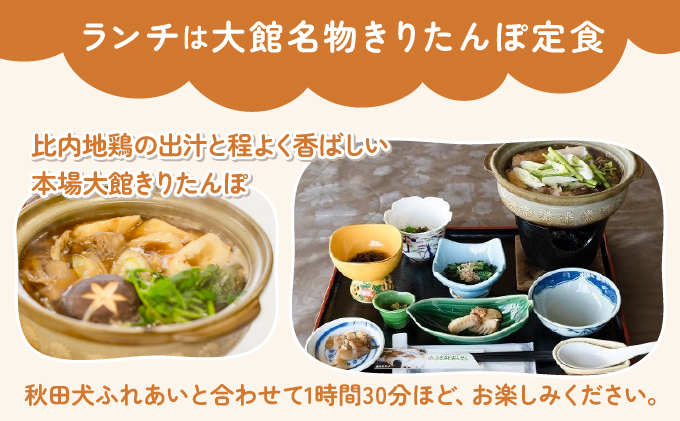 【日帰りプラン】秋田犬ふれあい体験ときりたんぽ定食　70P8402