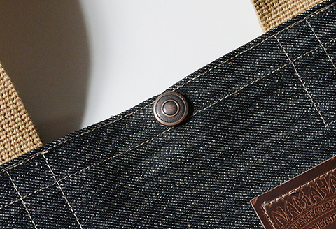 80P7308 拘りの本物ご当地ジーンズなまはげジーンズデニムトート(黒鬼モデル)