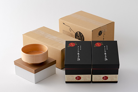 本場大館きりたんぽ玉手箱(4人前)と曲げわっぱどんぶりセット　295P1001