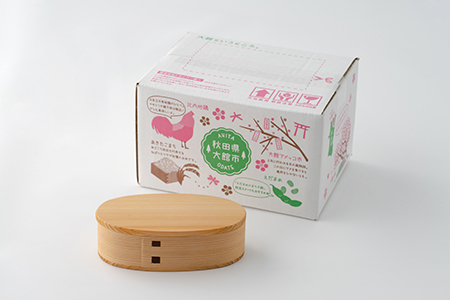 160P6008 【大館曲げわっぱ】いろは弁当箱(ろ)