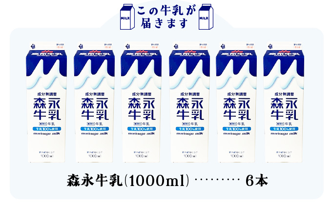 森永牛乳1000ml 6本セット　45P7801