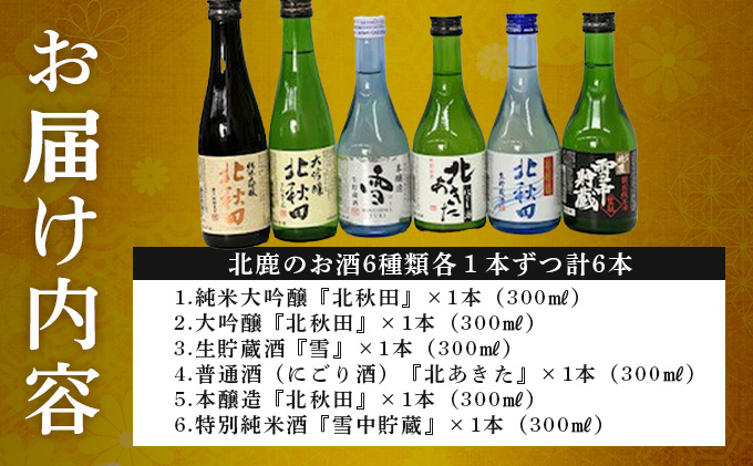 北鹿 小瓶飲み比べ６本セット　75P4003