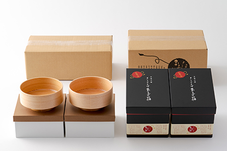 本場大館きりたんぽ玉手箱(4人前)と曲げわっぱどんぶり2個セット　425P1001