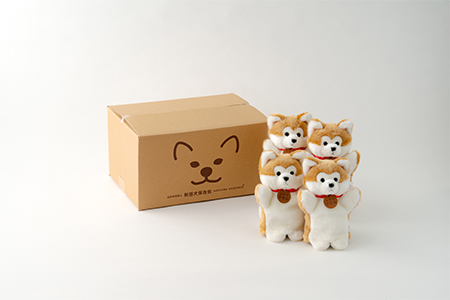 160P7306 秋田犬マサルハンドパペット４個セット