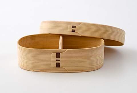 【大館曲げわっぱ】白木　小判弁当箱(中) 【配送日指定不可】　225P6015