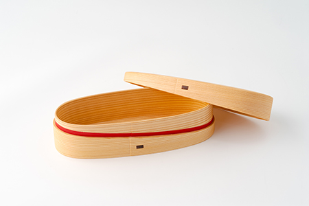 180P6006 【大館曲げわっぱ】軌 (朱)