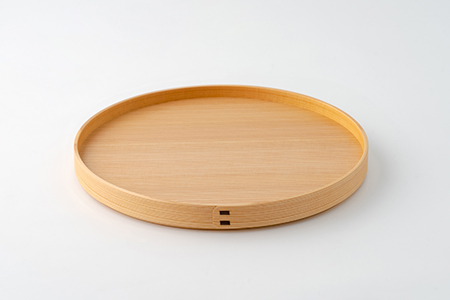 145P6004 【大館曲げわっぱ】丸盆(尺)白杉