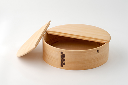 1635P6001 【大館曲げわっぱ】飯切り3合　ふた付 【配送日指定不可】