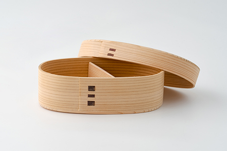 180P6012 大館曲げわっぱ【無塗装】こばん弁当(中)