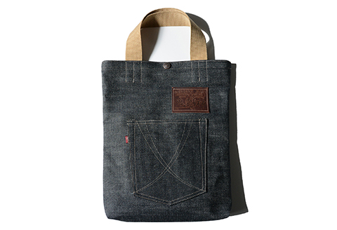 80P7308 拘りの本物ご当地ジーンズなまはげジーンズデニムトート(黒鬼モデル)