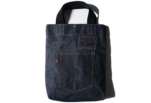 80P7307 拘りの本物ご当地ジーンズなまはげジーンズデニムトート(青鬼モデル)