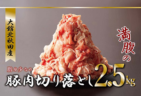 大館北秋田産・豚切り落とし肉2.5kg！（500g×5袋）　50P2164