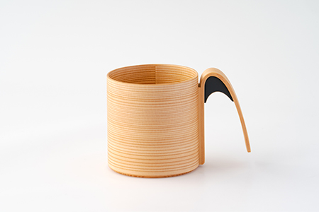 160P6004 【大館曲げわっぱ】マグカップ(黒)