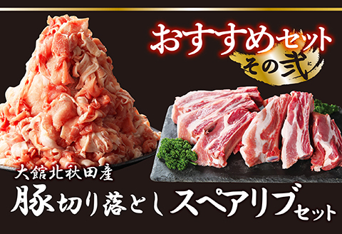 50P2162 おすすめセット～その弐～（大館北秋田産豚肉切り落とし＆骨付きポークスペアリブ）