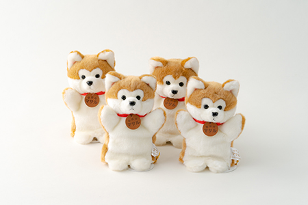 160P7306 秋田犬マサルハンドパペット４個セット