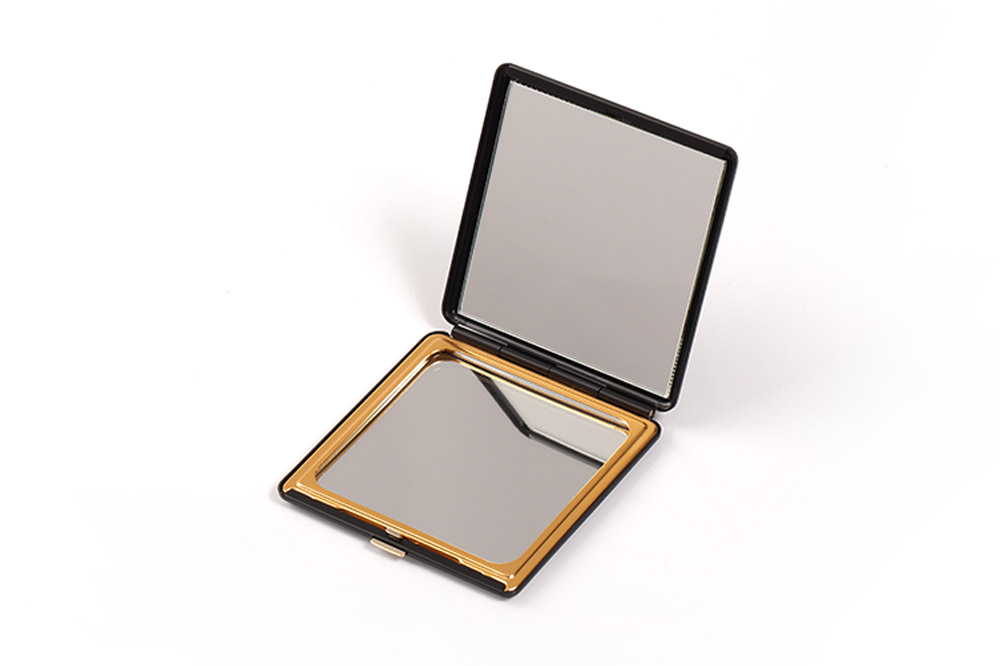 なまはげ館オリジナルデザイン印伝 両面ミラー（紺） 和柄