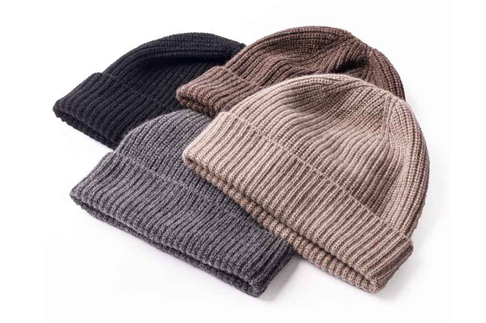 カシミヤニットキャップ（黒）秋田県 男鹿市 ニット帽