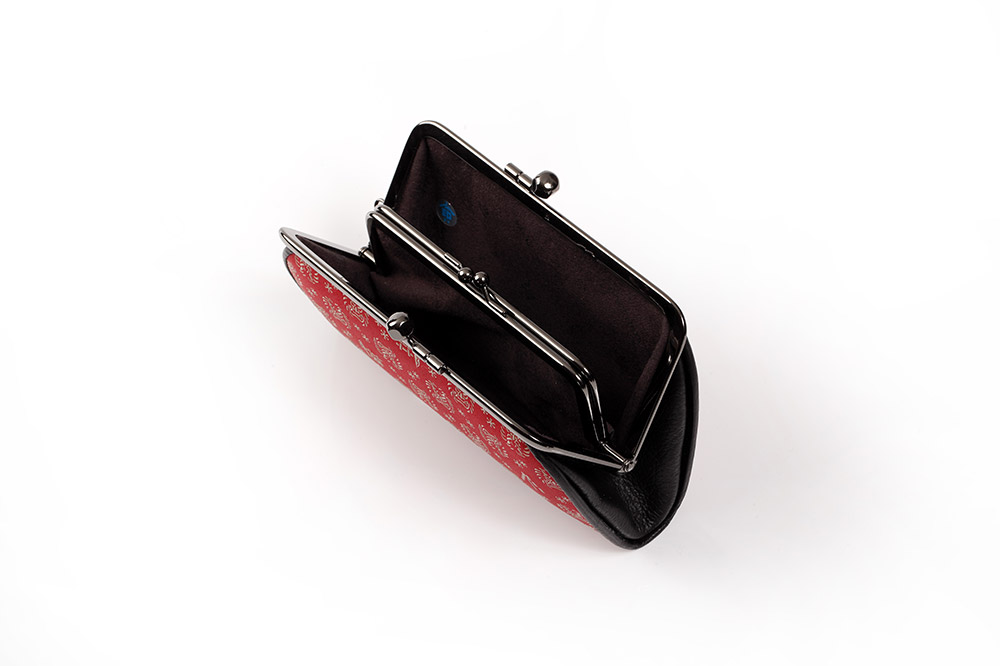 なまはげ館オリジナルデザイン印伝 親子がま口（紺） 和柄