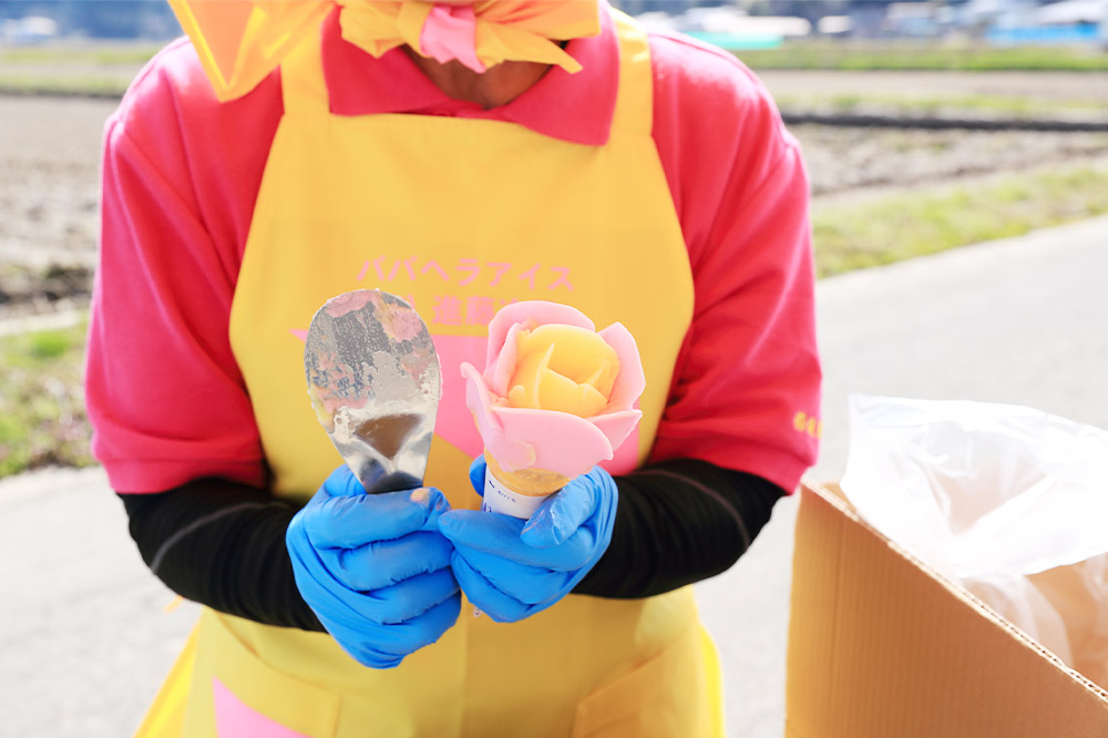 ババヘラ・アイス＆キャンデーセット（タッパアイス1パック（1,000ml×1）、キャンデー7本（1本80ml）、コーン5個、専用ヘラ1個]）【進藤冷菓】ご当地アイス