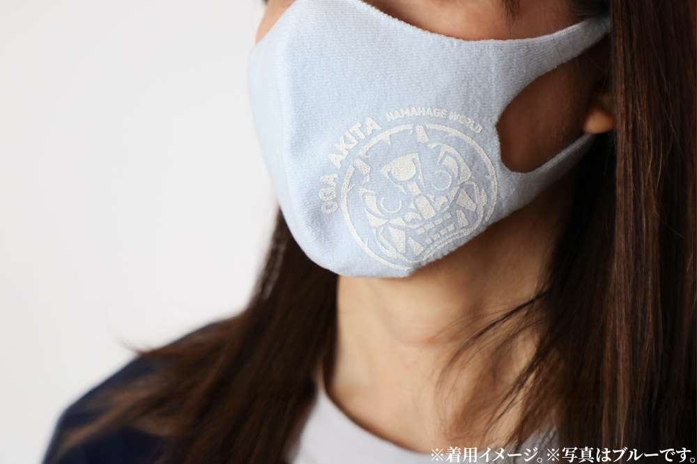 なまはげニットマスク オーガニックコットン（グレー）日本製 秋田県 男鹿市 なまはげプリント入り