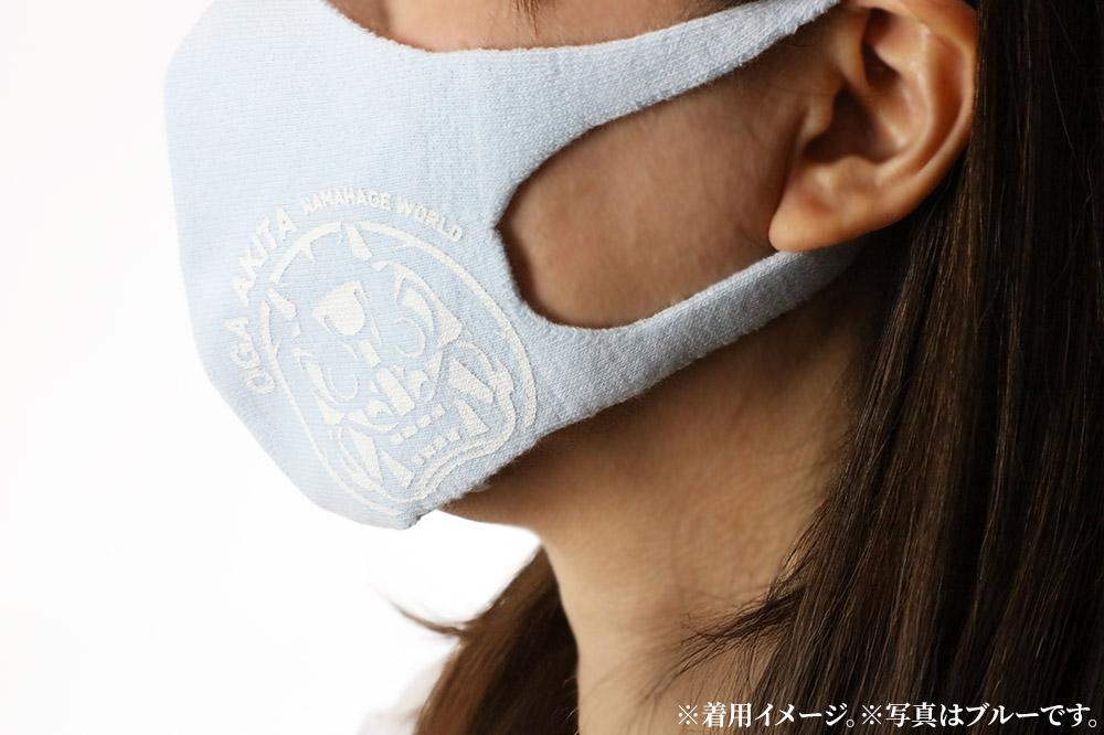 なまはげニットマスク オーガニックコットン（グレー）日本製 秋田県 男鹿市 なまはげプリント入り