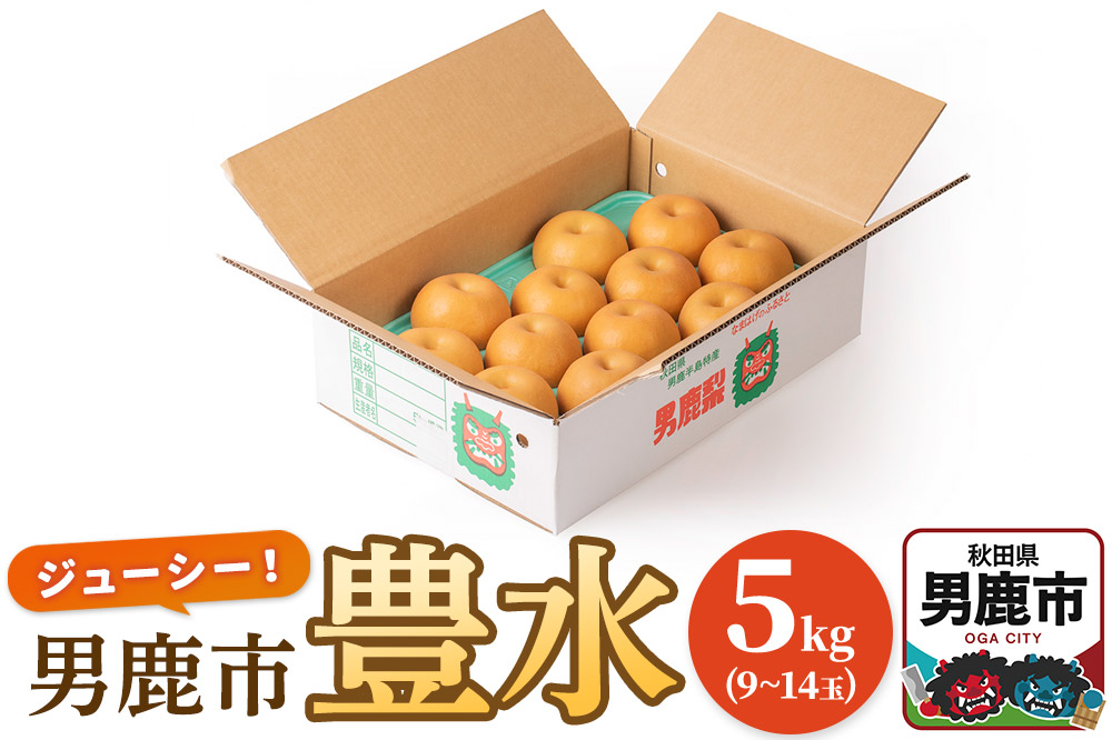 【令和8年度 早期受付】豊水 5kg 9～14玉 梨 なし ナシ 秋田県 男鹿市 旬の果物 フルーツ