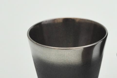 川連漆器 銀彩ぐい呑み（大）【漆工房 攝津】[C3-6301]