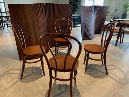 スーパー楕円曲木椅子/ブラウン４脚セット【Orbray株式会社】[F14003]