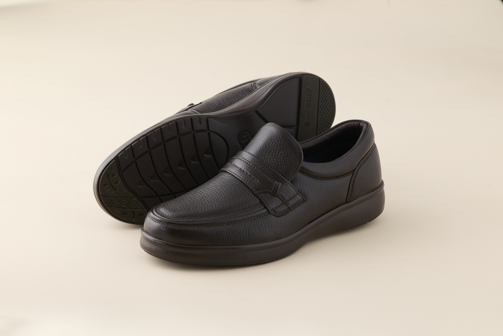 AKIO GOLF 5011 4E DR(Dブラウン) 柔らかい鹿革使用 24.5cm オーソライト エクストラライトラバー付きEVA 茶 靴 シューズ ゴルフ メンズ 鹿革 本革 革靴 紳士靴【（株）アキオ製靴】[F15902-2]