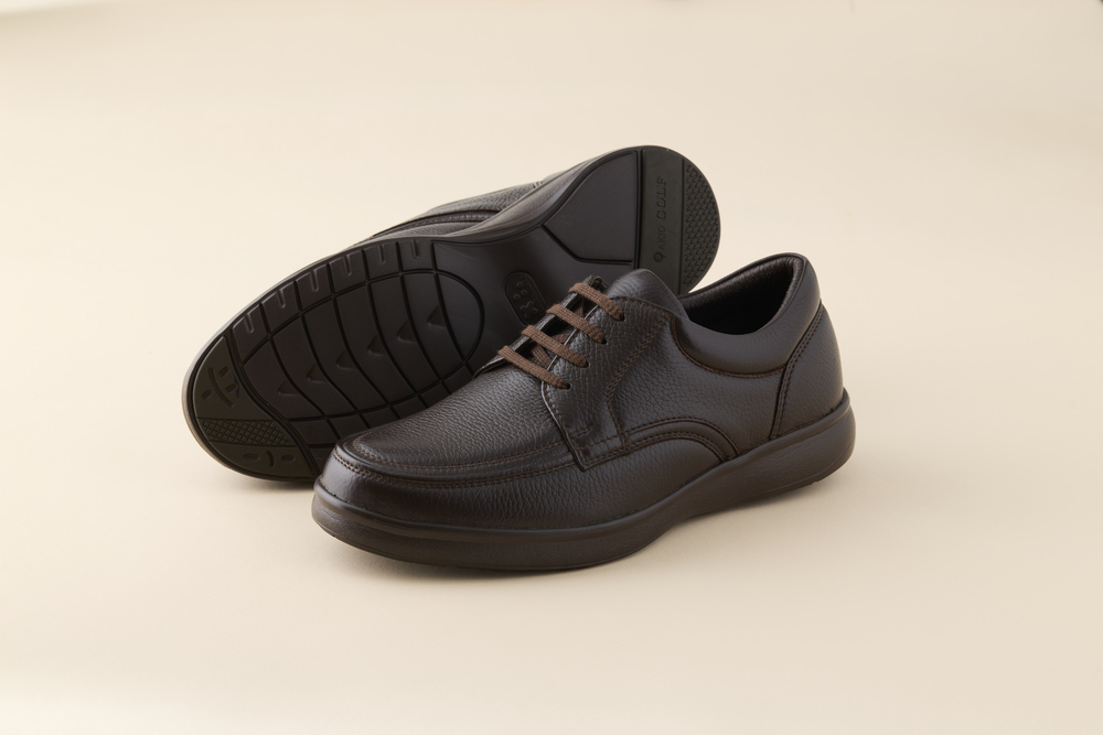 AKIO GOLF 5012 4E DR(Dブラウン) 柔らかい鹿革使用 26.5cm オーソライト エクストラライトラバー付きEVA 茶 靴 シューズ ゴルフ メンズ 鹿革 本革 革靴 紳士靴【（株）アキオ製靴】[F15904-6]