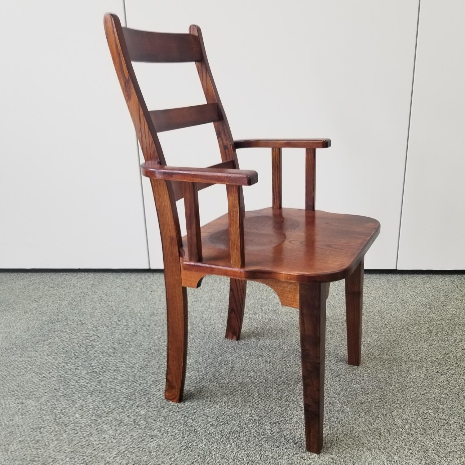 ハイバックチェアー（肘付）椅子 いす イス ハイバック 肘付きチェア 背もたれ ダイニングチェア 木製チェア 食卓椅子 高座椅子 アンティーク調 高級 インテリア 家具 レトロ 和モダン 和室【(有)高松木工】[F8805]