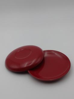 川連漆器 18cm皿2枚組【阿部健吉商店】[H5303]