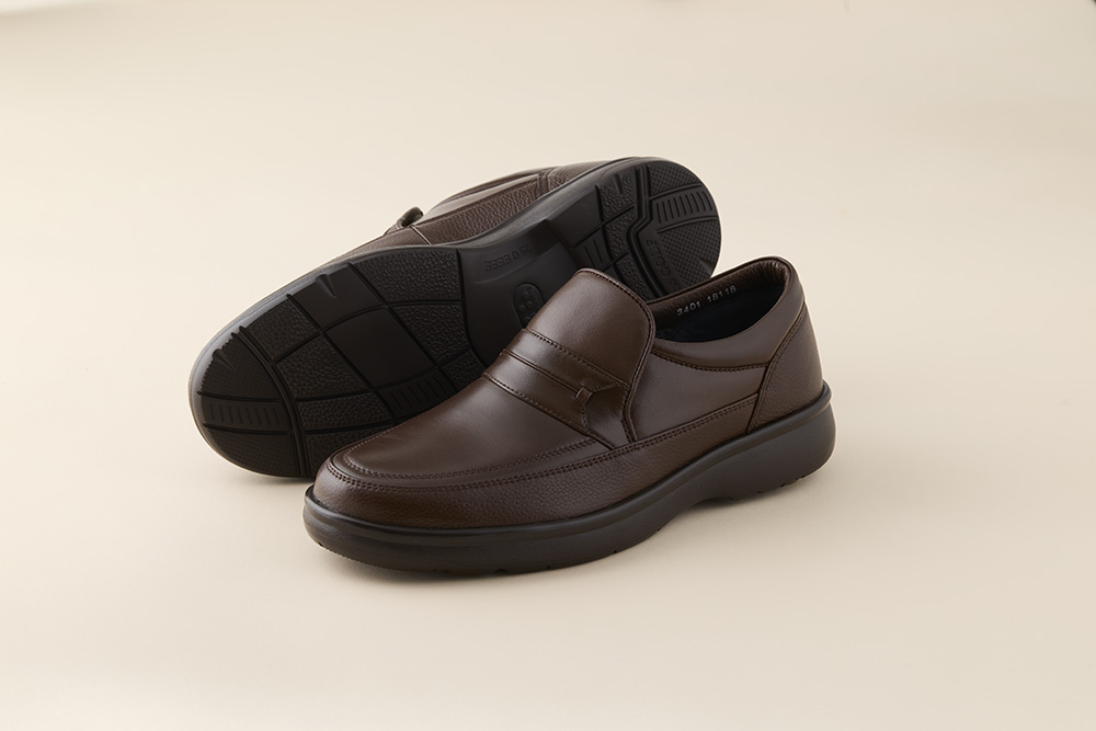 AKIO GOLF 3401 4E DR(Dブラウン) ソフトシープと牛革のコンビ 25.5cm 茶 靴 シューズ ゴルフ メンズ 本革 革靴 紳士靴 【(株)アキオ製靴】[Q9-15902-4]