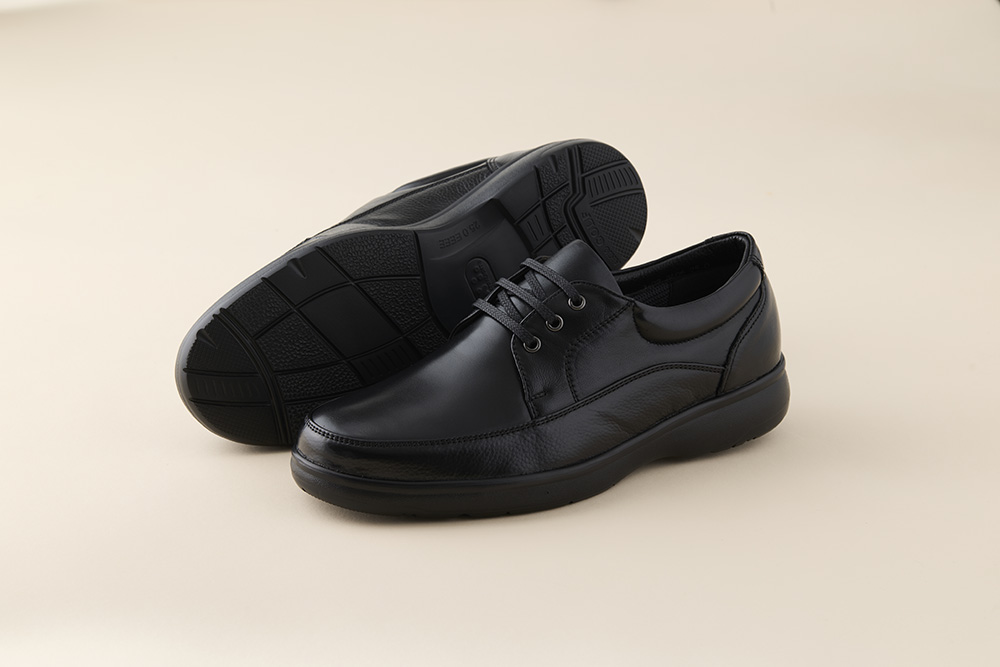 AKIO GOLF 3402 4E BL(クロ) ソフトシープと牛革のコンビ 26.5cm 黒 靴 シューズ ゴルフ メンズ 本革 革靴 紳士靴 【(株)アキオ製靴】[Q9-15903-6]