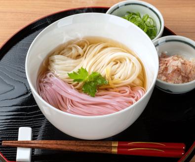 本場手造りの稲庭うどん紅白のセット【稲庭吟祥堂本舗】[B0311]