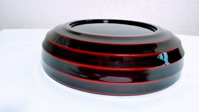 川連漆器 7寸ライン平鉢【遠田漆器店】[B9-6101]