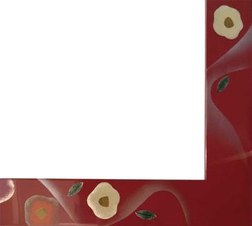 川連漆器×LED額縁【伝統と新しさの融合】椿・ライン【株式会社たなか】[F8201]