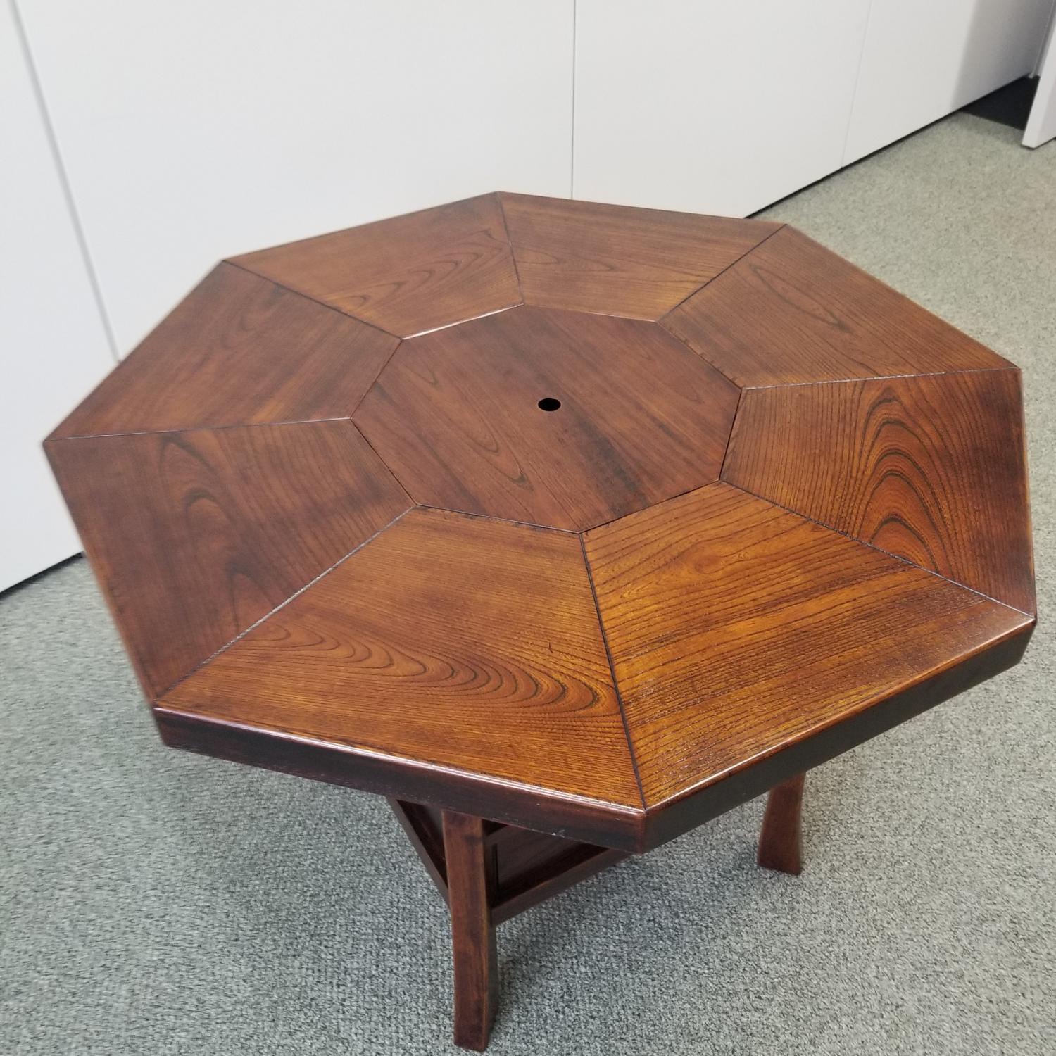 八角火鉢テーブル 机 座卓 ちゃぶ台 火鉢 炉 八角形テーブル ダイニングテーブル アンティーク調 高級 インテリア 家具 レトロ 和モダン 和室【(有)高松木工】[F8801]